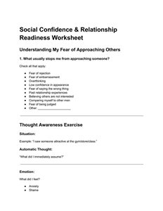 Social Confidence & Relationship Readiness Worksheet