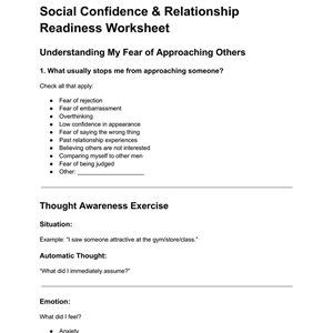 Social Confidence & Relationship Readiness Worksheet